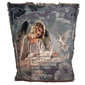New Caring Keepsakes Angel Messengers Memories Tapestry Throw Memorial Dove